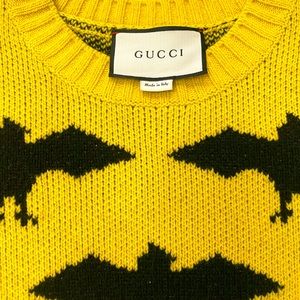 GUCCI
Yellow & Black Jacquard Bat Sweater
US-Small